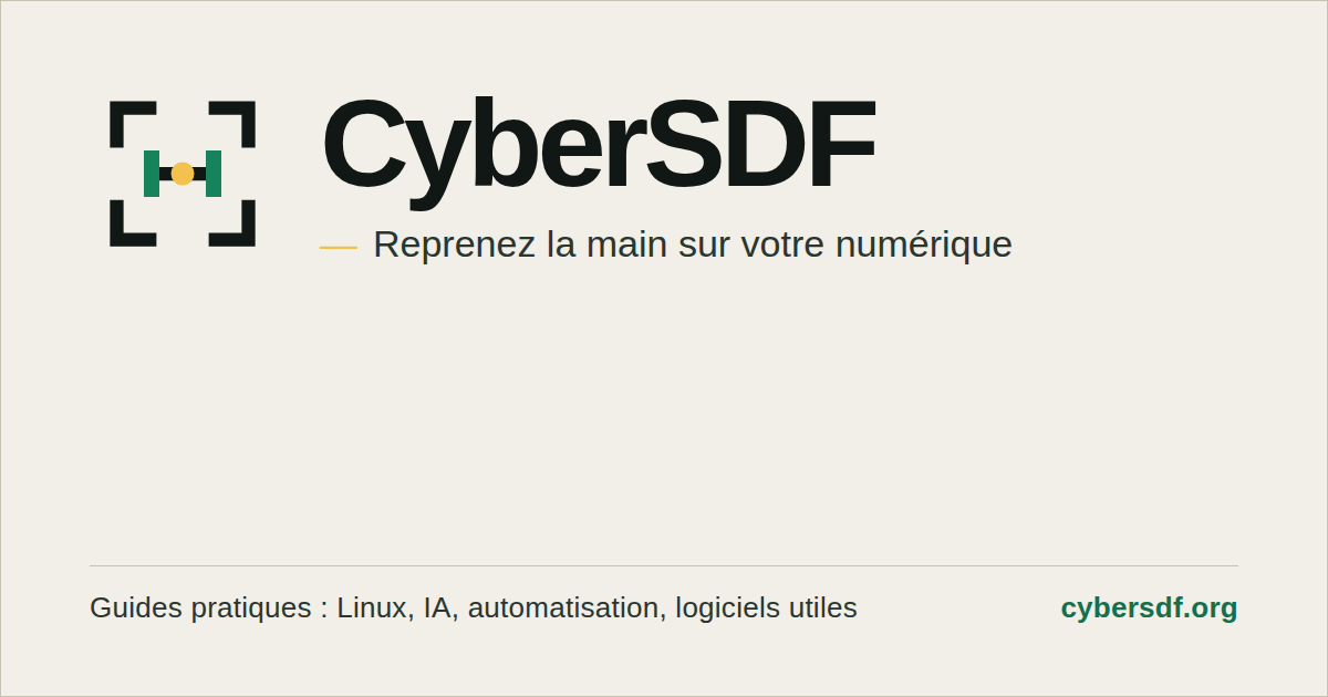 Logo CyberSDF et promesse Reprenez la main sur votre numérique