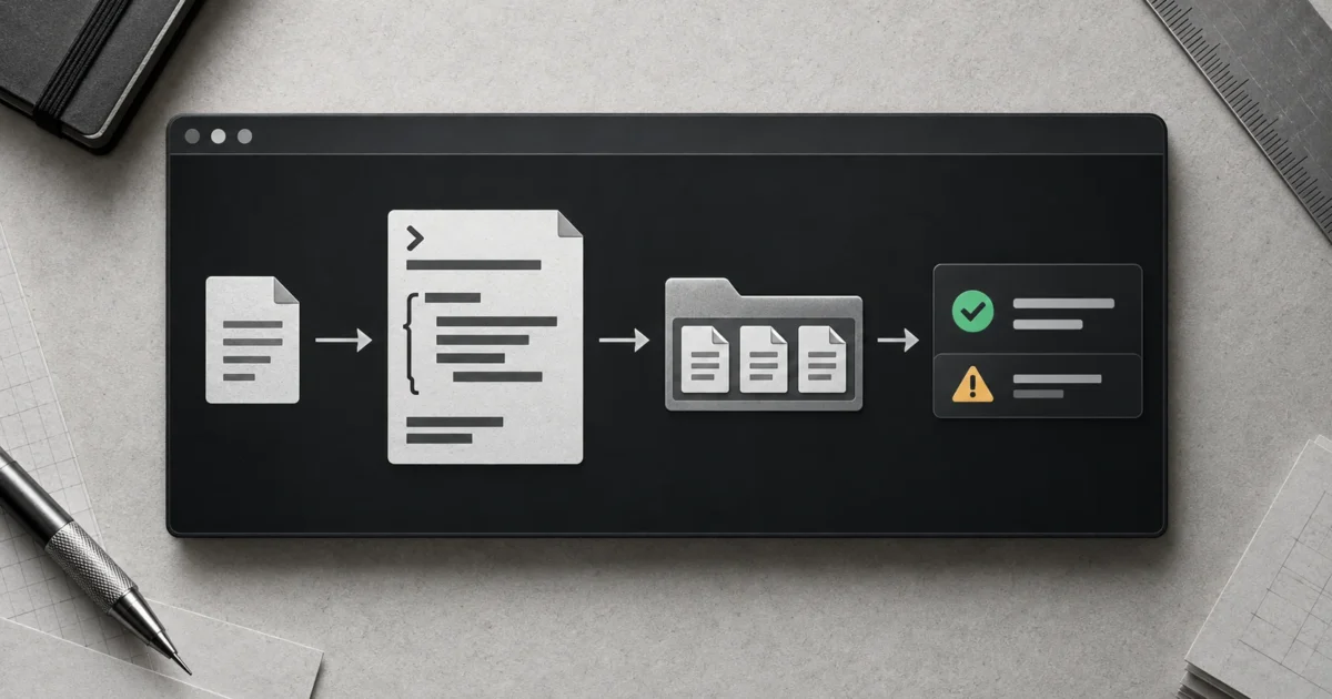 Schéma d’un script Bash reliant un dossier d’essai, une fonction de comptage et un code de retour
