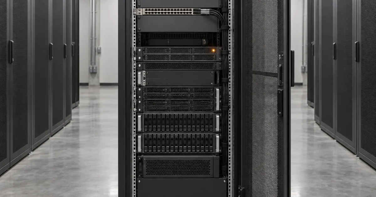 Baie informatique graphite avec un voyant ambre