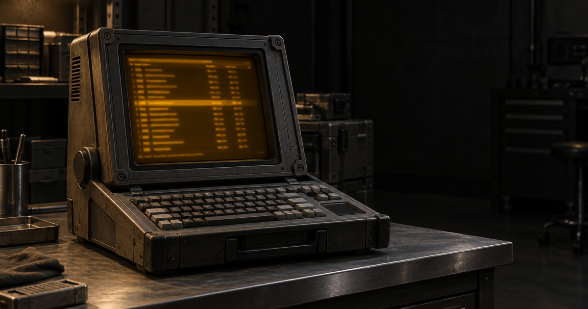 Terminal ambre affichant des fichiers locaux pour comparer des outils de notes.